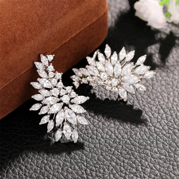 Луксозни обеци - Diamond Leaf - Image 6