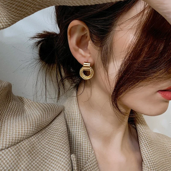 Обеци - Stylish Circle - Image 3
