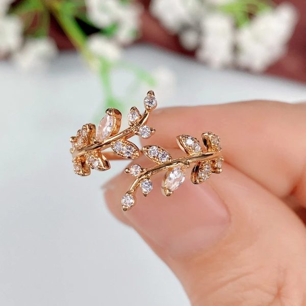 omo bg elegant cubic zirconia olive leaf 16