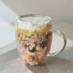 omobg chasha s termo stuklo dvoini steni s estestveni cvetq rozova hortenzia i gipsofila 300ml i64235 699