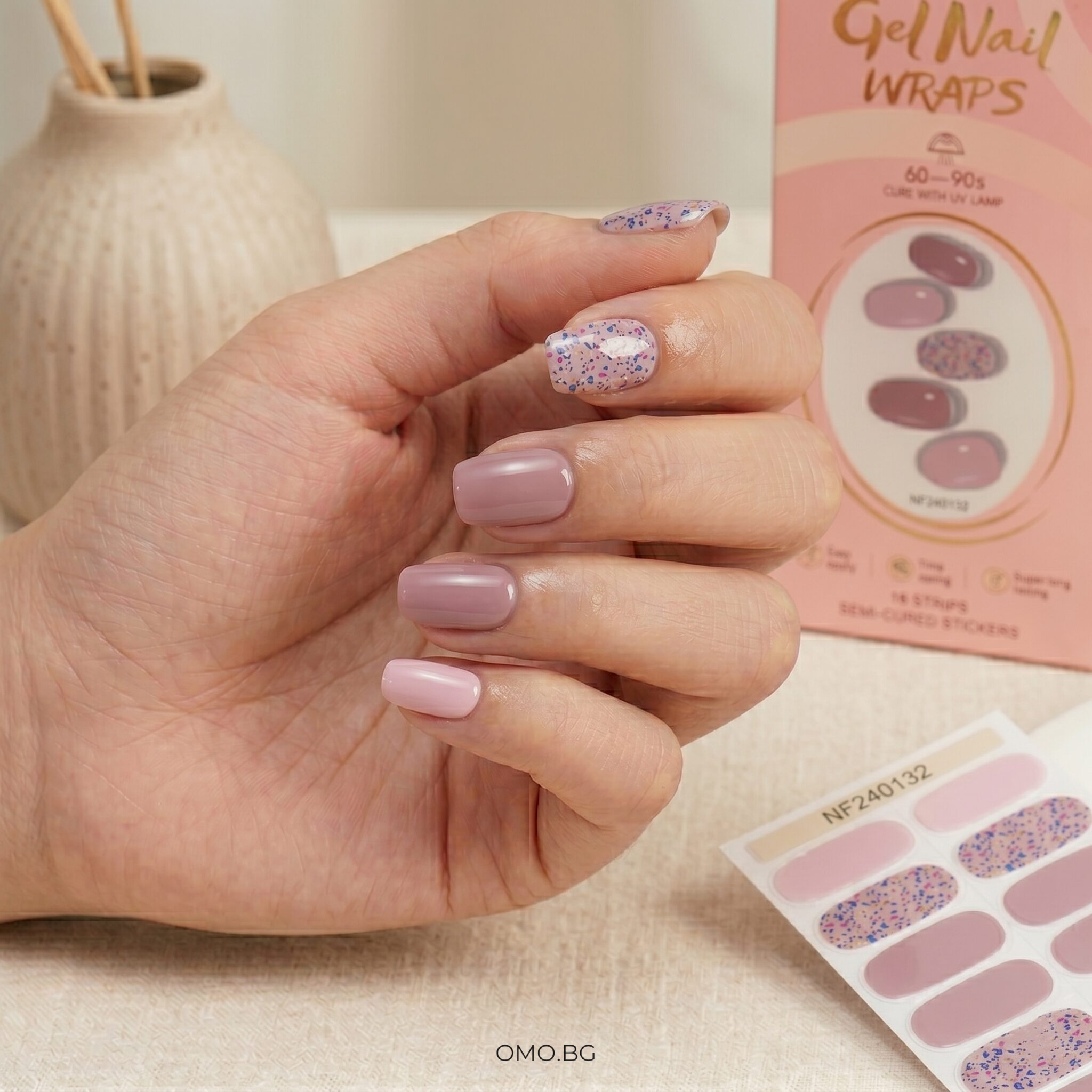 omobg uv gel lak lenti za nokti dulgotraini rozov romans i63655 443