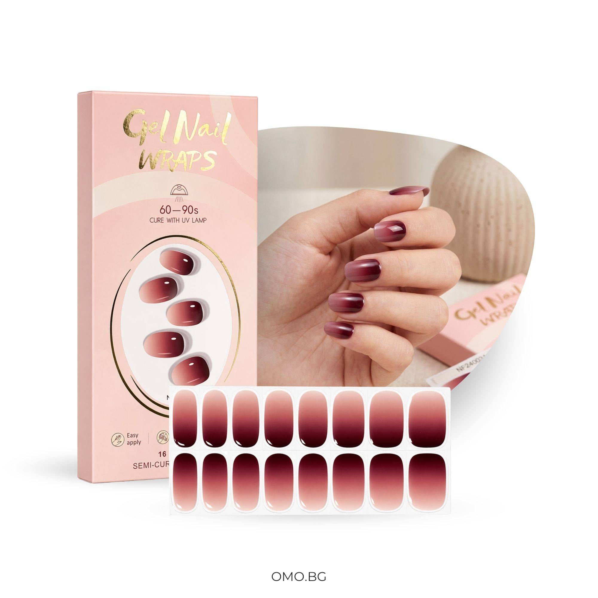 omobg uv gel lak lenti za nokti dulgotraini vishnevo ombre i63647 358 omobg uv gel lak lenti za nokti dulgotraini vishnevo ombre i63647 358