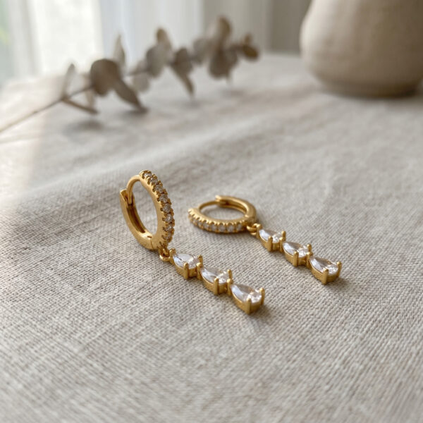 omobg elegantni obeci halki s visulki 14k pozlata i cirkonii i66015 048