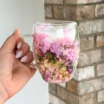 omobg chasha s termo stuklo dvoini steni s estestveni cvetq hortenzia i piren 300ml i68496 174