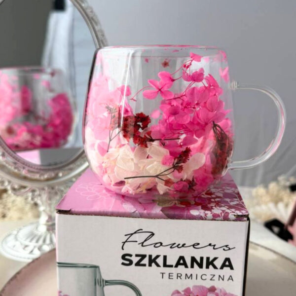 omobg chasha s termo stuklo dvoini steni s estestveni cvetq mnogocvetna gipsofila i hortenzii 300ml i68485 320
