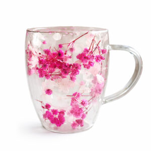 omobg chasha s termo stuklo dvoini steni s estestveni cvetq rozova gipsofila i rozi 300ml i68478 150